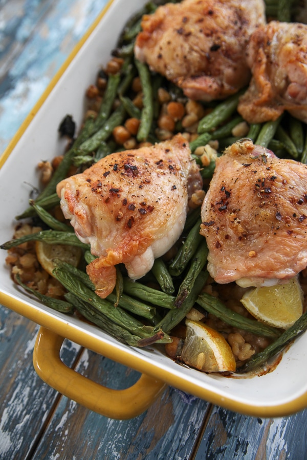 chicken roasted with beans