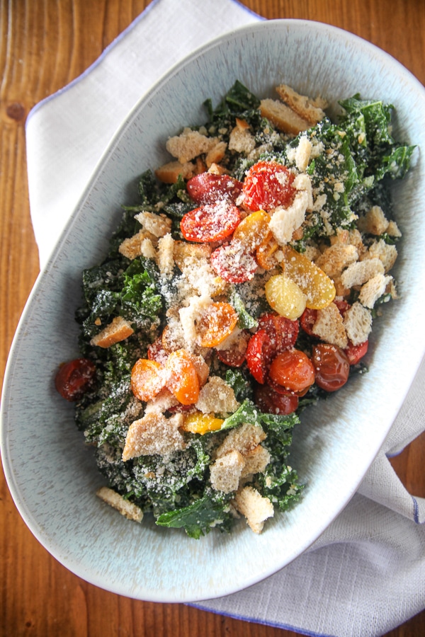 massaged kale caesar salad