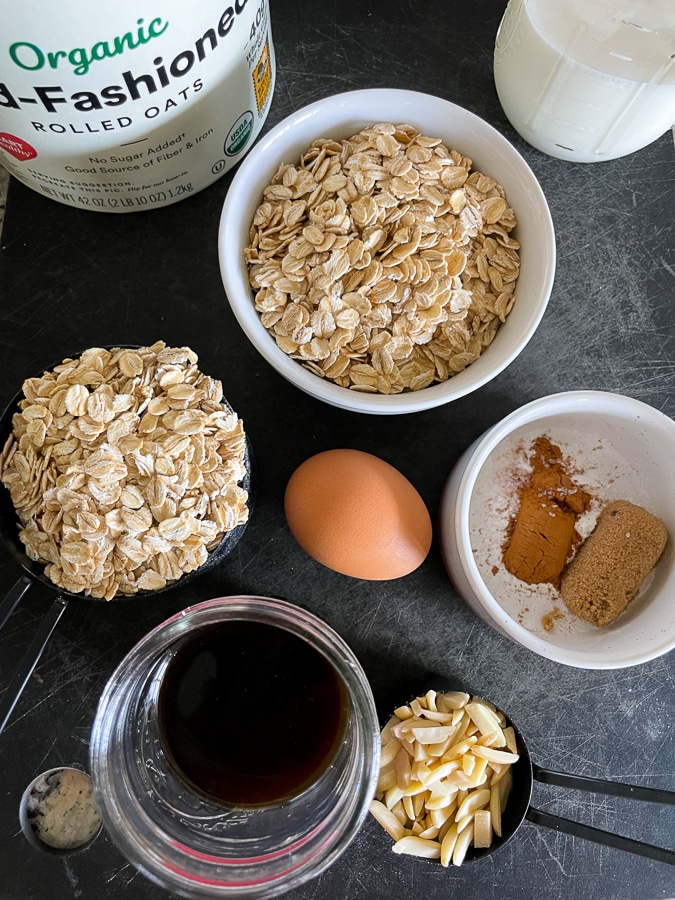 Coffee Almond Baked Oatmeal ingredients