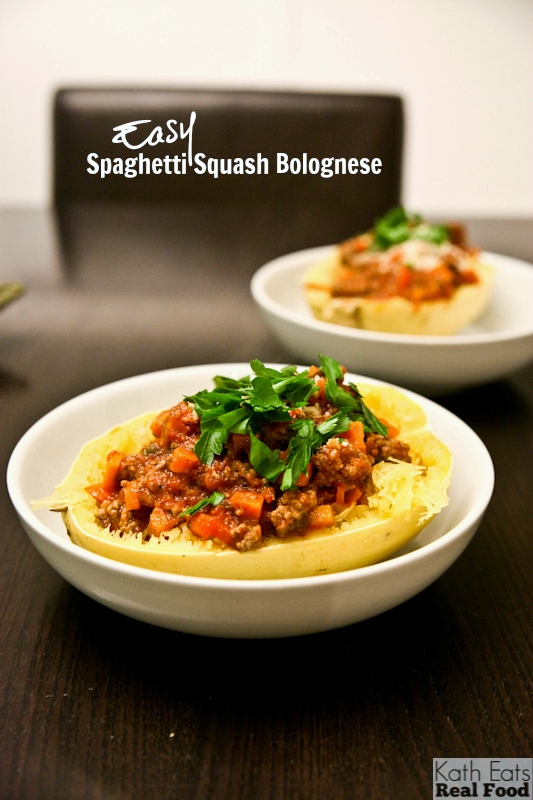 Easy Spaghetti Squash Bolognese // katheats.com