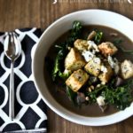 Tofu, Kale and Mushroom Soup
