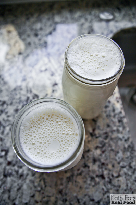 milk turning into yogurt in jars