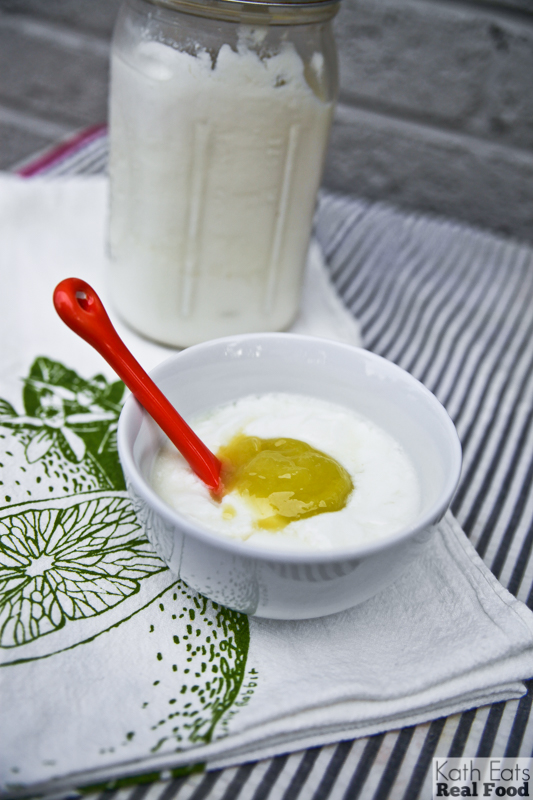 homemade yogurt with key lime curd