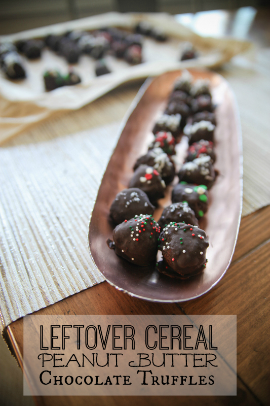 Leftover Cereal Peanut Butter Chocolate Truffles