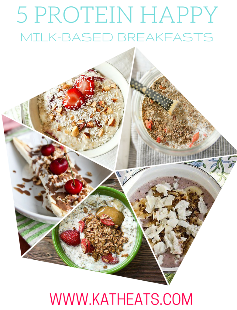 5 Protein Happy Milk-Based Breakfasts // www.katheats.com