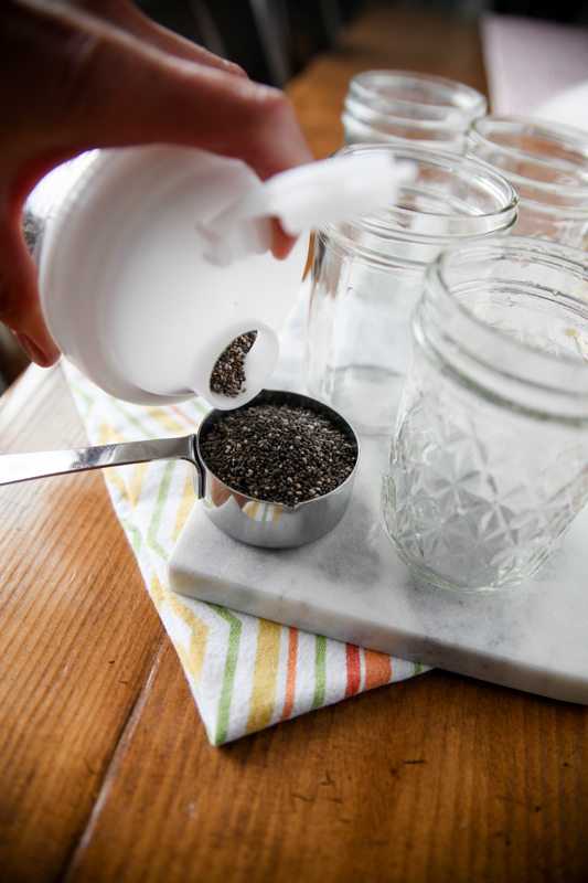chia seeds in measuring cup