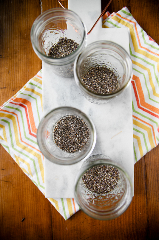 chia seeds in jars