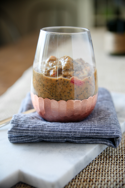 fall spiced chia pudding in a glass