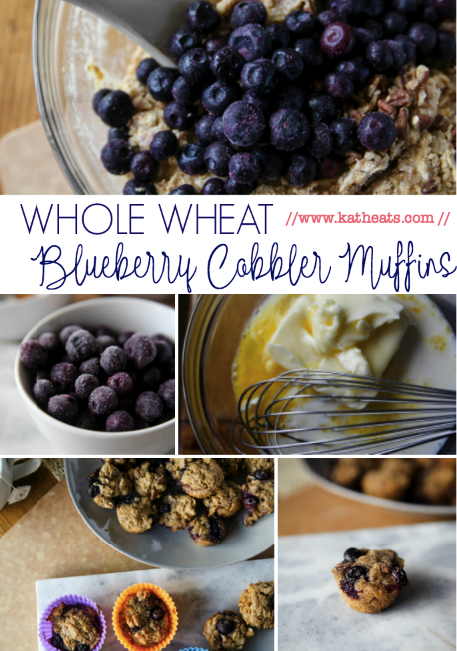 Whole Wheat Blueberry Cobbler Muffins - Kath Eats Real Food