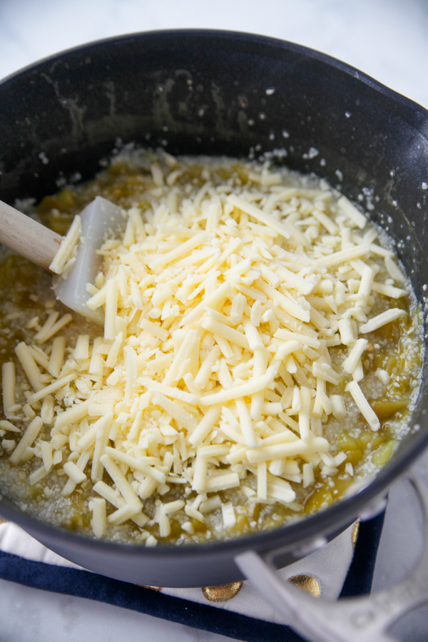 add cheese on cooked grits