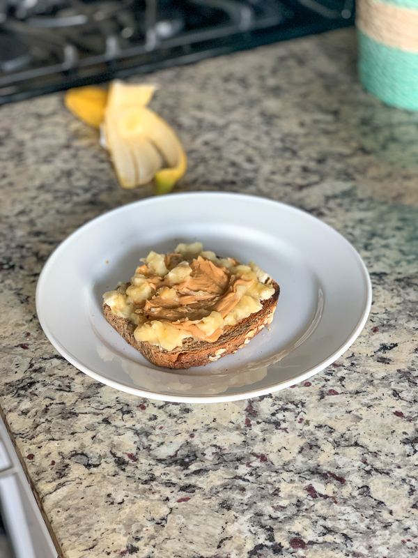 banana and peanut butter on toast