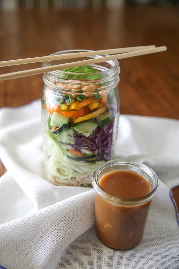 Thai crunch mason jar salad