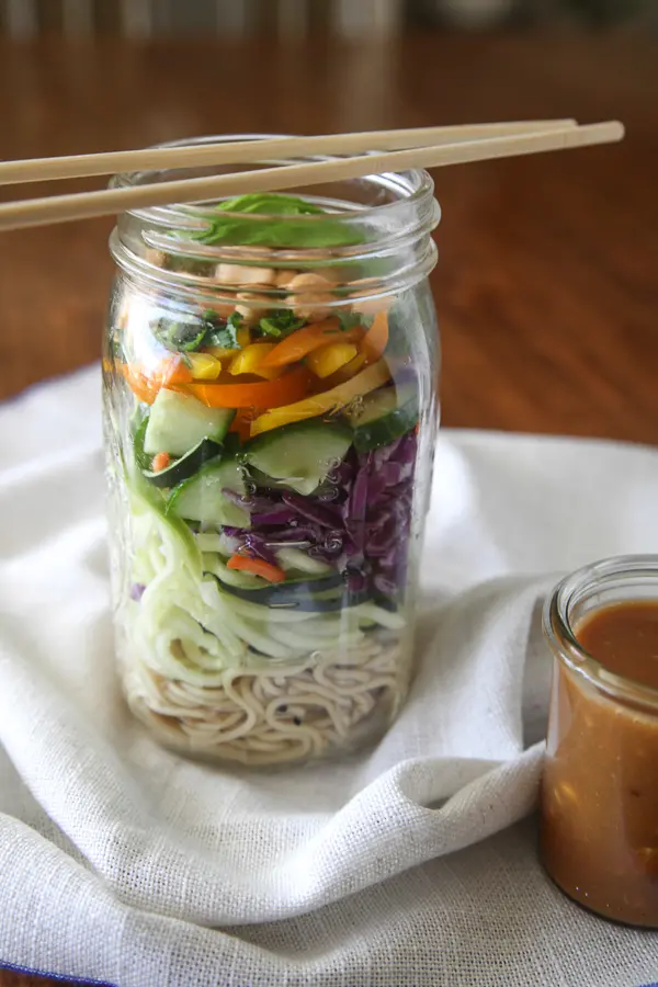 Thai crunch mason jar salad