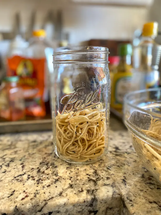 Thai crunch mason jar salad