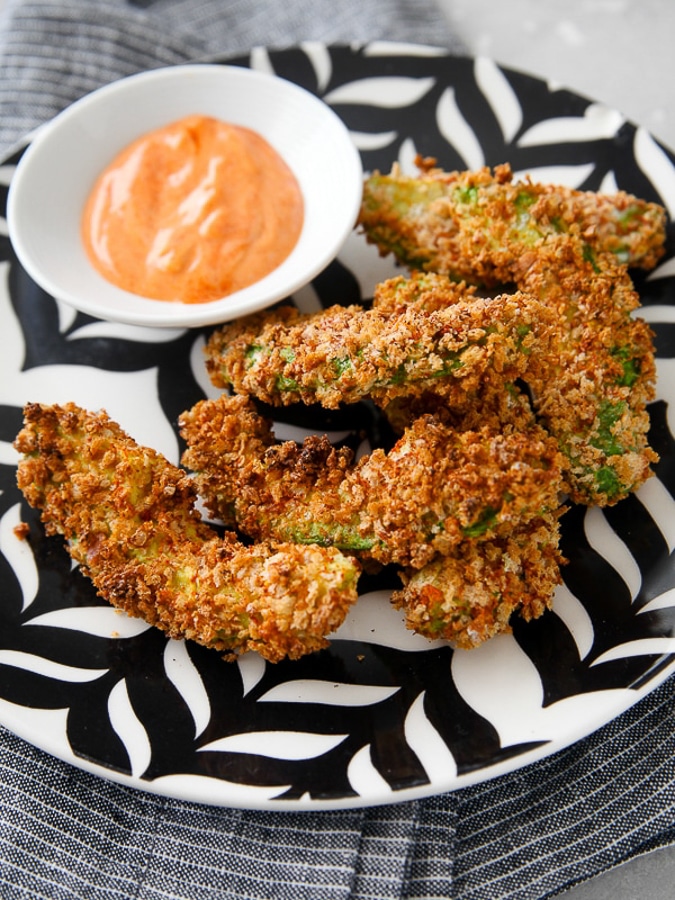 air fryer avocado fries on a plate