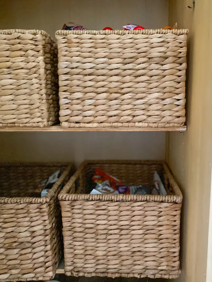 baskets in a pantry looking neat