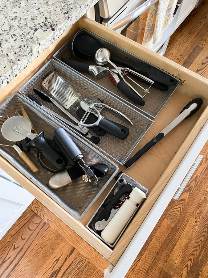 organized kitchen utensil drawer