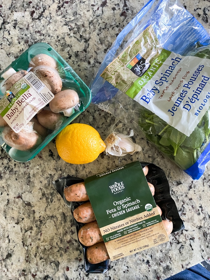ingredients for Orecchiette with Sausage and Mushrooms