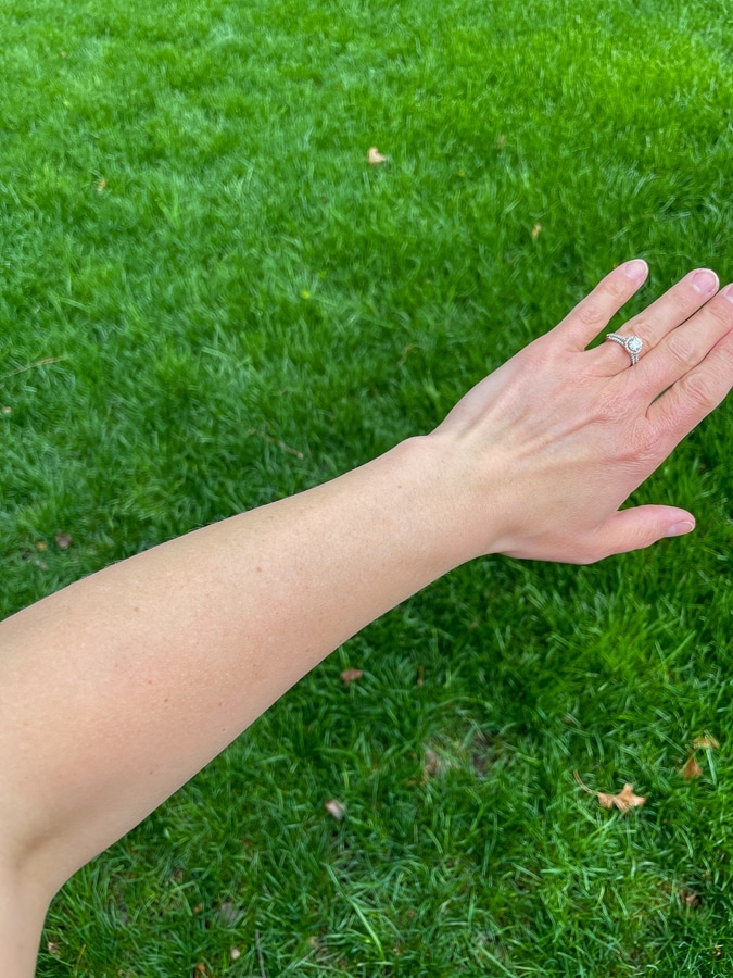 Arm with safer sunscreen
