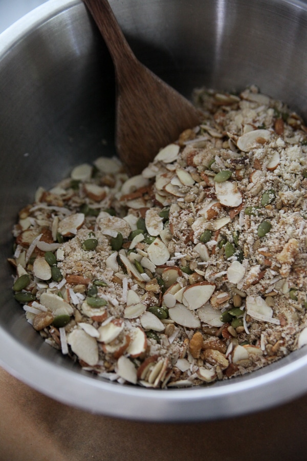 granola ingredients in a bowl