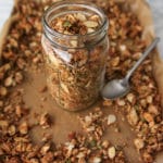 jar of granola from the side