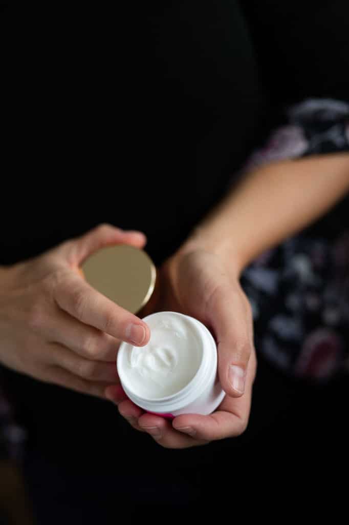 body butter with hands