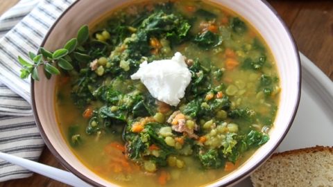 split pea soup with beer bread