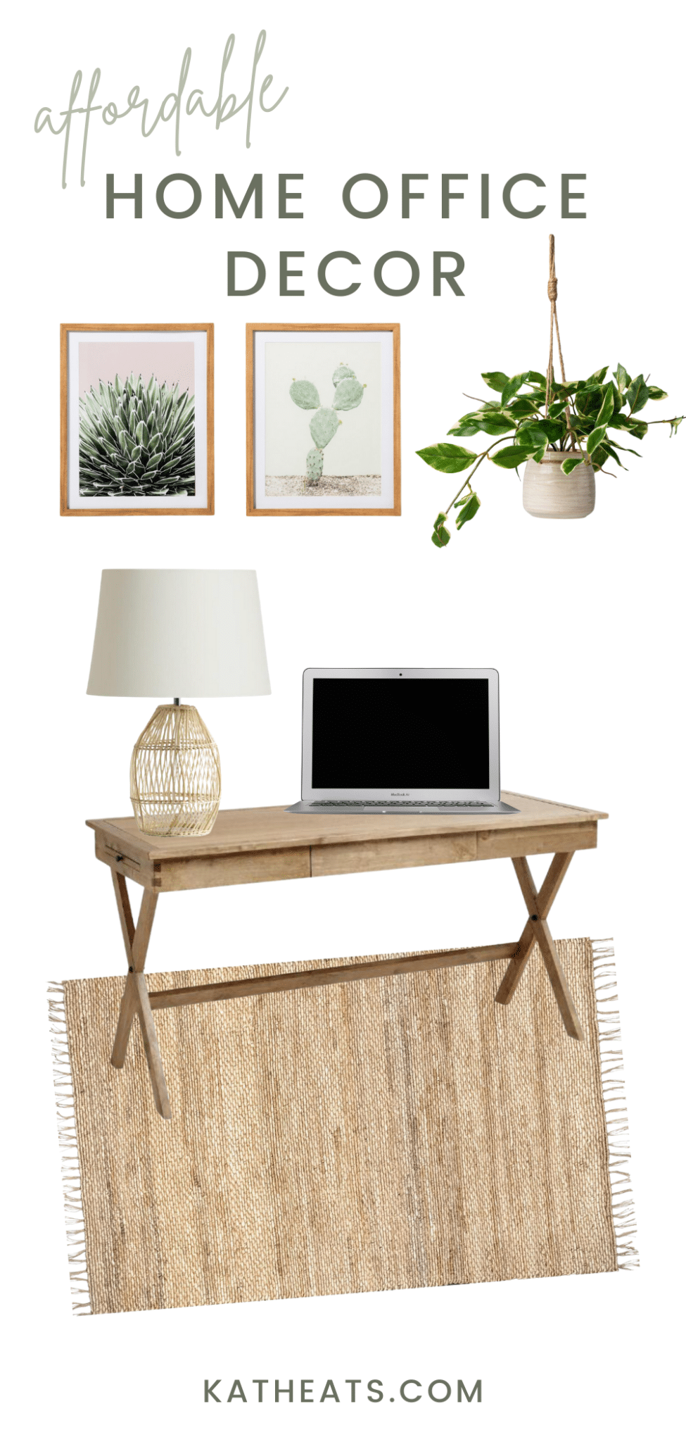 Decoración asequible de la oficina en casa: Kath come comida de verdad