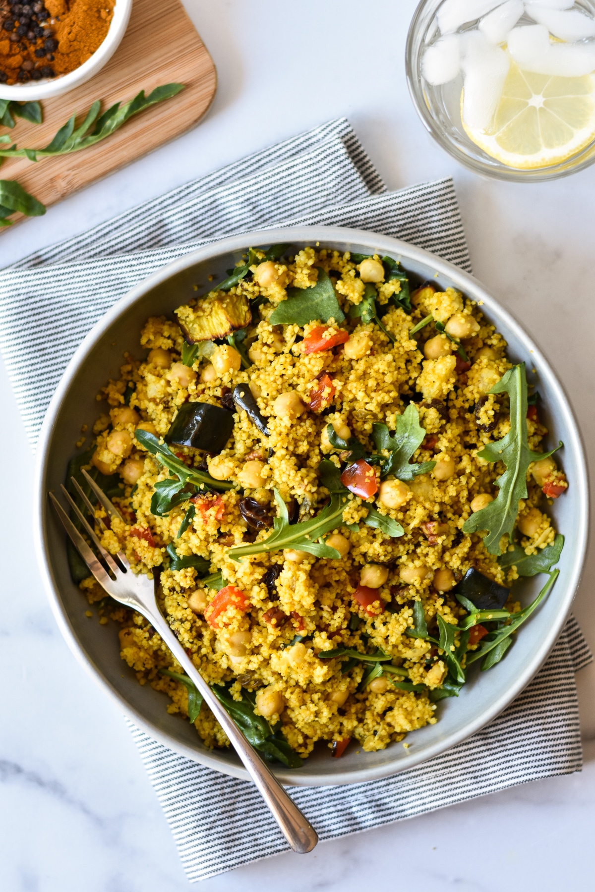Millet Salad with Veggies & Garam Masala and Turmeric Spices