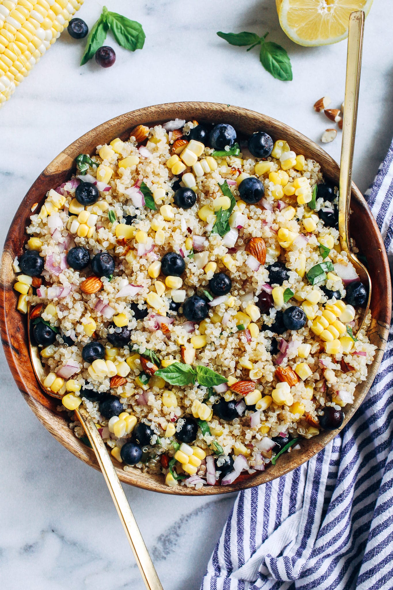 Blueberry, Corn & Basil Quinoa Salad