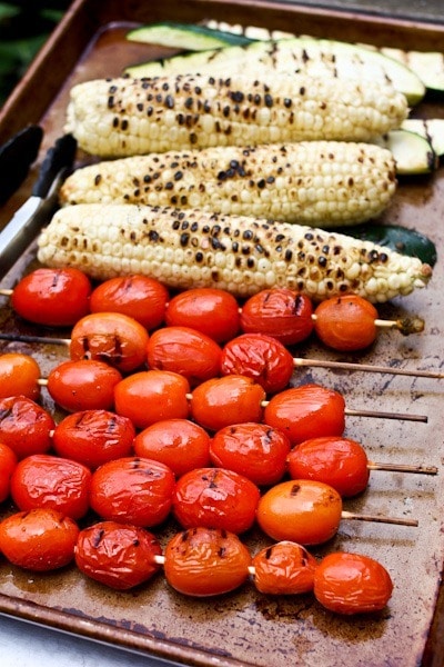 grilled tomato skewers with zucchini
