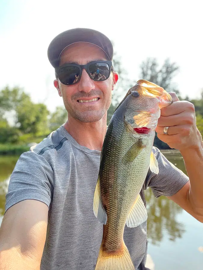 Dad caught fish