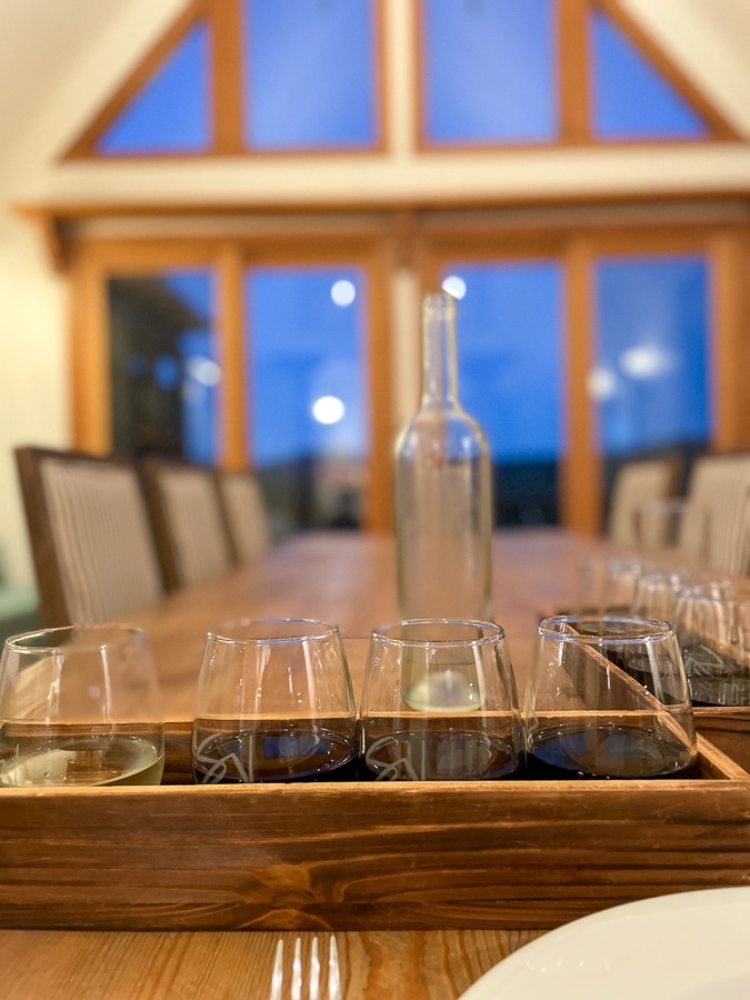 Dinner with Chef Tyler | a flight of Stinson Vineyards wines