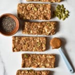 easy energy bars with chia seeds, almond butter and pumpkin seeds