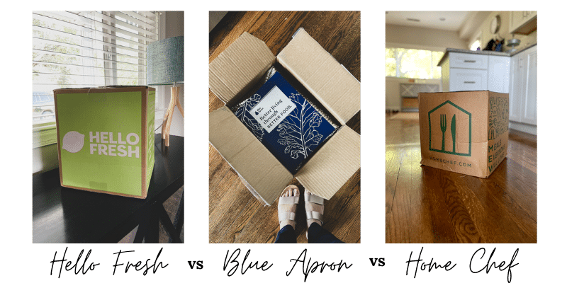 hello fresh, blue apron, and home chef boxes