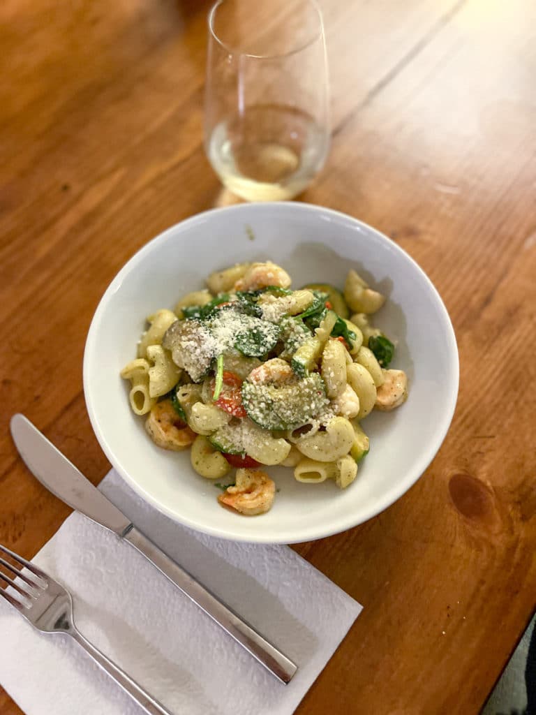 Blue Apron Pesto Pasta with Shrimp - Whats New in Food + Life