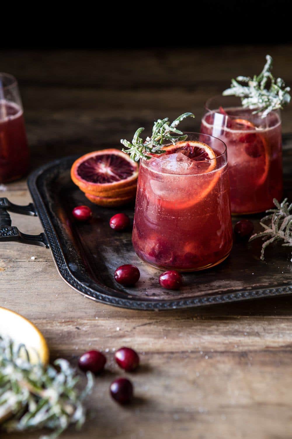 Spiced Cranberry Rose Spritzers