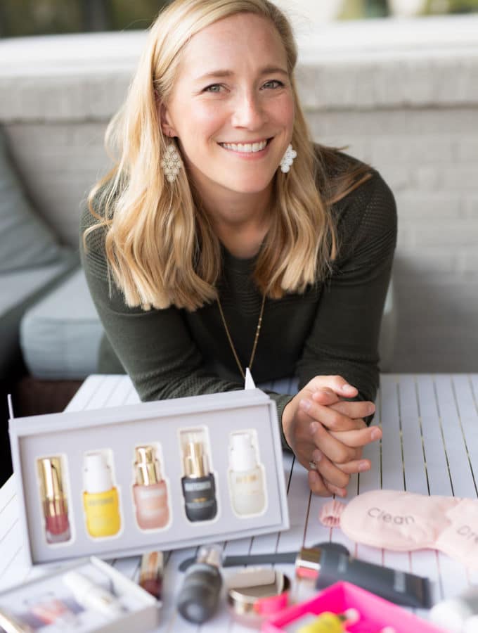 kath younger with beautycounter products