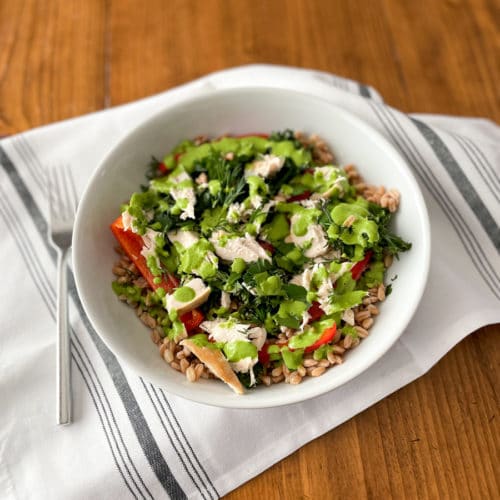 Chicken Grain Bowl with Goddess Dressing • Kath Eats