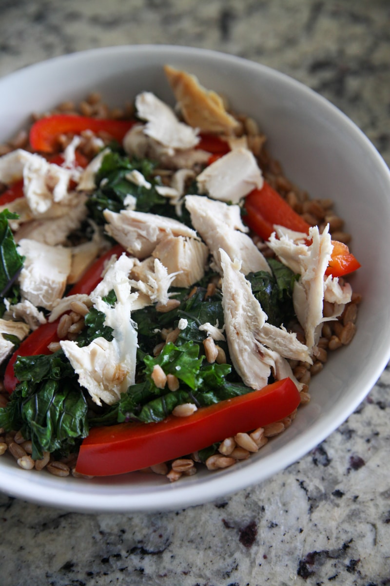 Chicken Grain Bowl with Goddess Dressing • Kath Eats