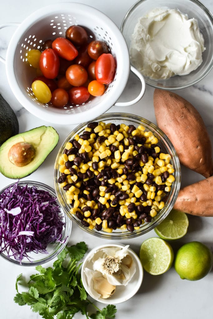 Ingredients for Mexican Buddha Bowl