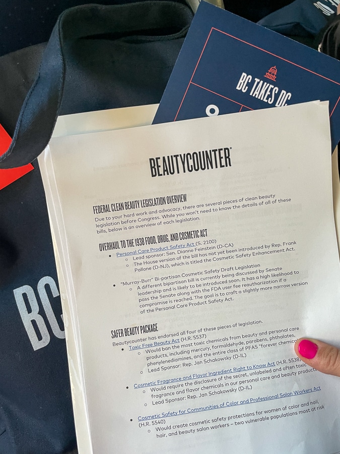 Beautycounter Advocacy Trip bills