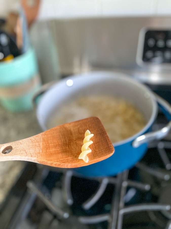 Cook pasta to al dente