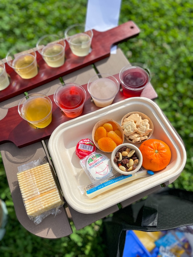 kids' cheese board and juice flight