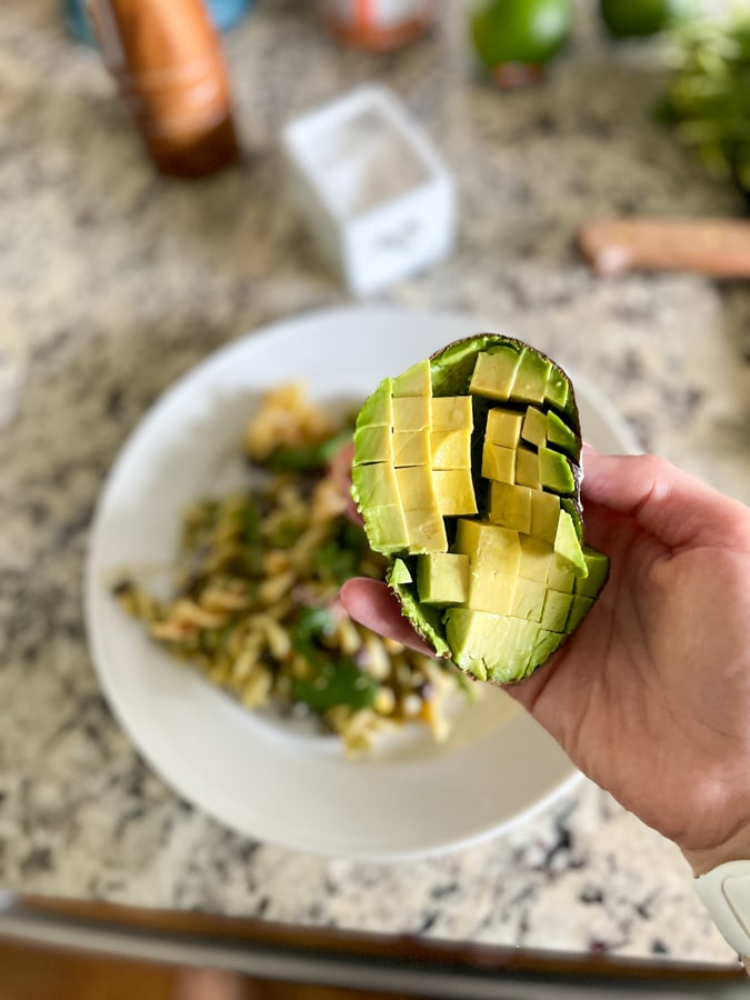 chopped avocado for salad