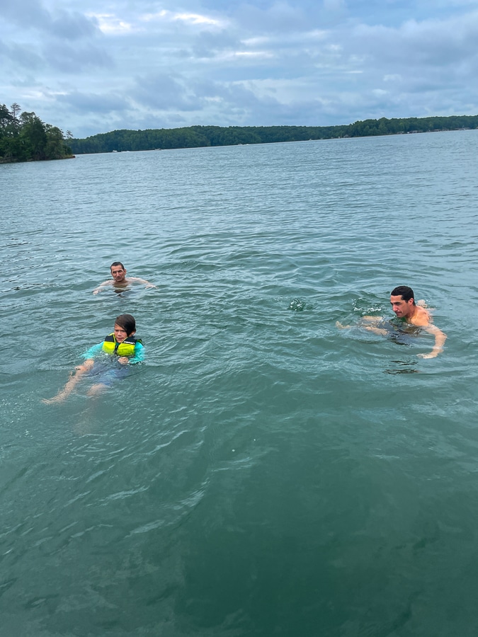 boys lake swimming