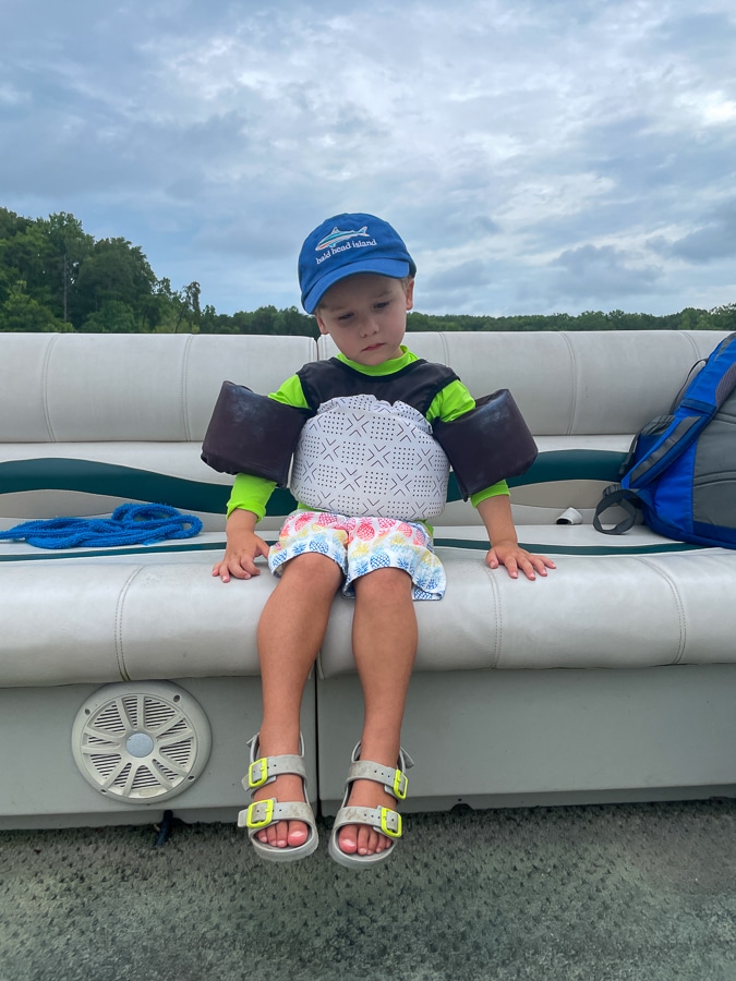 pontoon boat ride with toddler