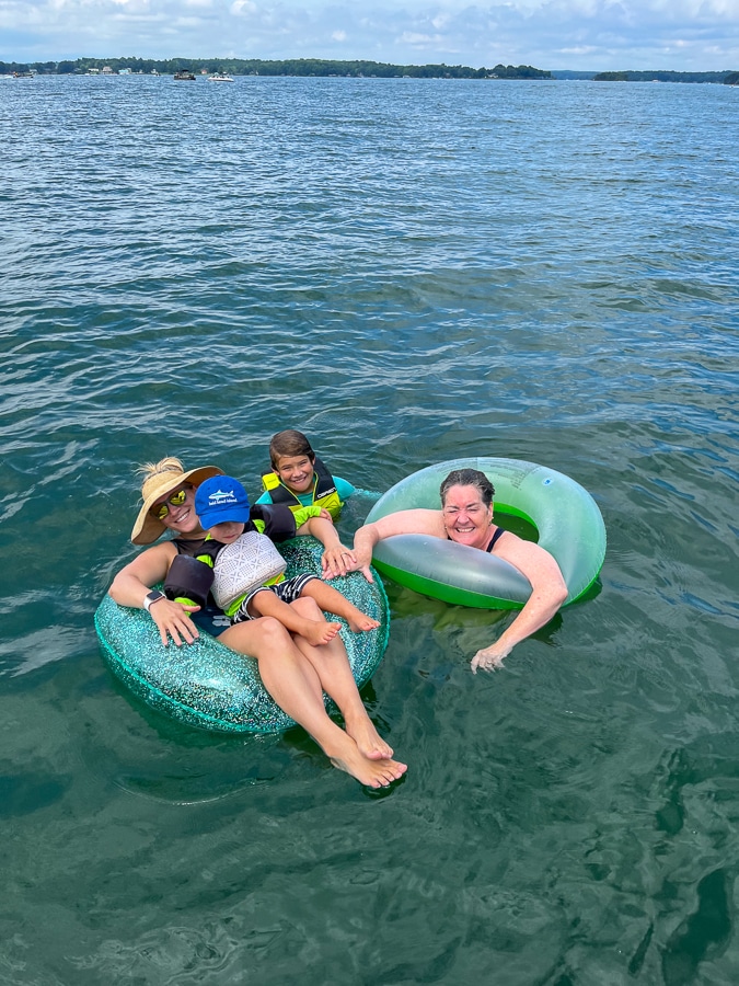 lake swimming in floats
