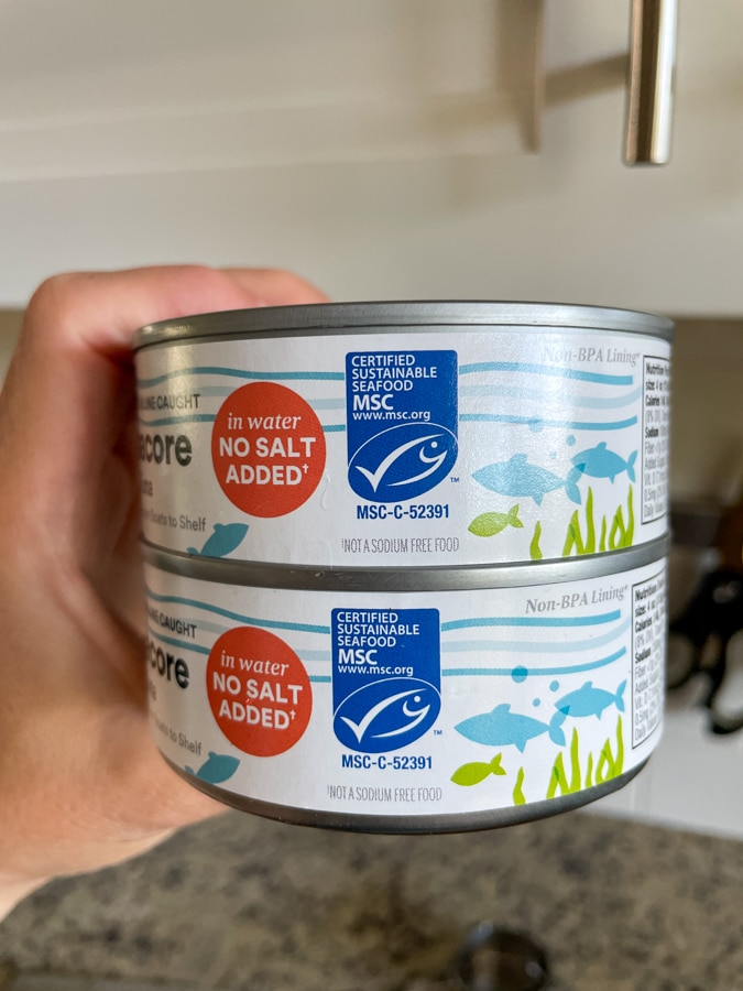 cans of flaked albacore tuna
