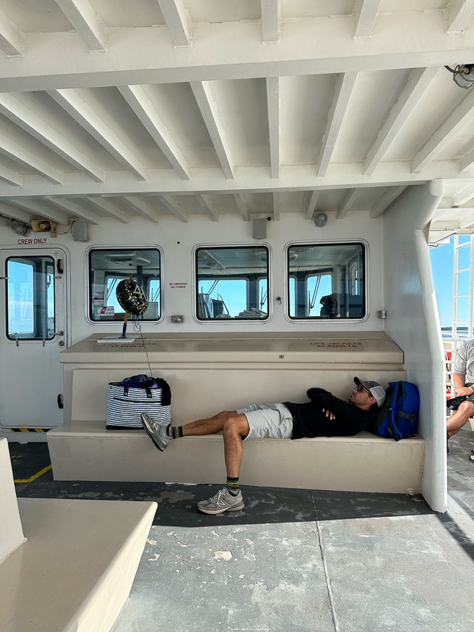Dad taking a ferry nap